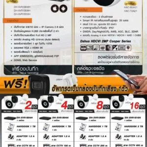 Dahua HDCVI 2MP 1080P, DWDR, Smart IR 20M, บันทึกเสียงได้ P2P สแกนโค้ดดูได้ทันที ใช้งานง่าย