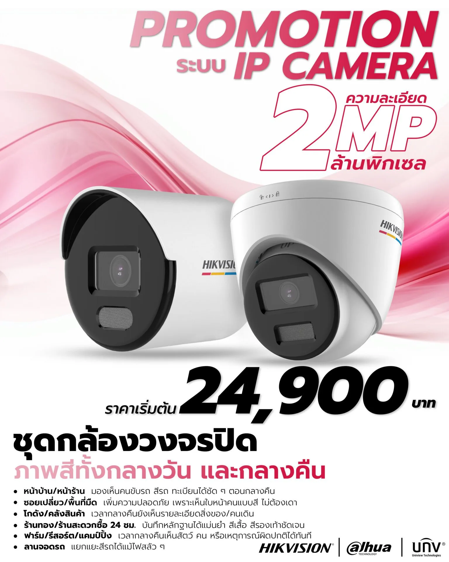 IP Camera กลางคืนภาพสี