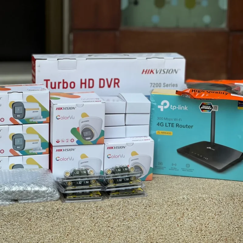 ชุดอุปกรณ์ Hikvision สำหรับงานติดตั้งกล้องวงจรปิดบ้านพร้อมใช้งาน
