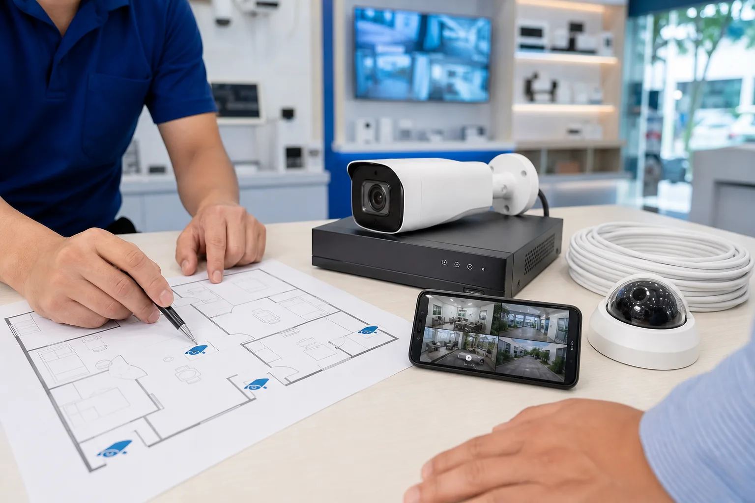 วางแผนจุดติดตั้งกล้อง Hikvision พร้อมระบบดูผ่านมือถือ